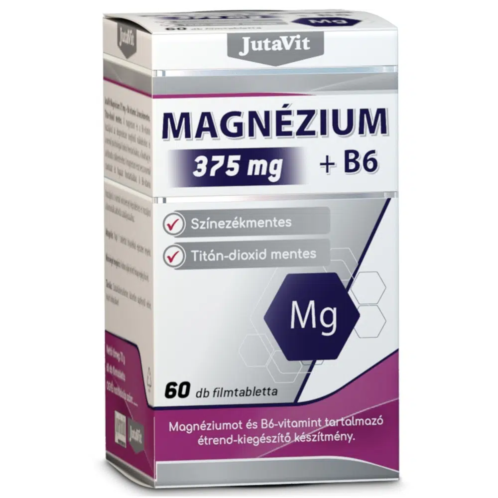 JutaVit Magnézium 375mg+B6-vitamin tabletta - 60db 1 JutaVit Magnézium 375mg+B6 60db
