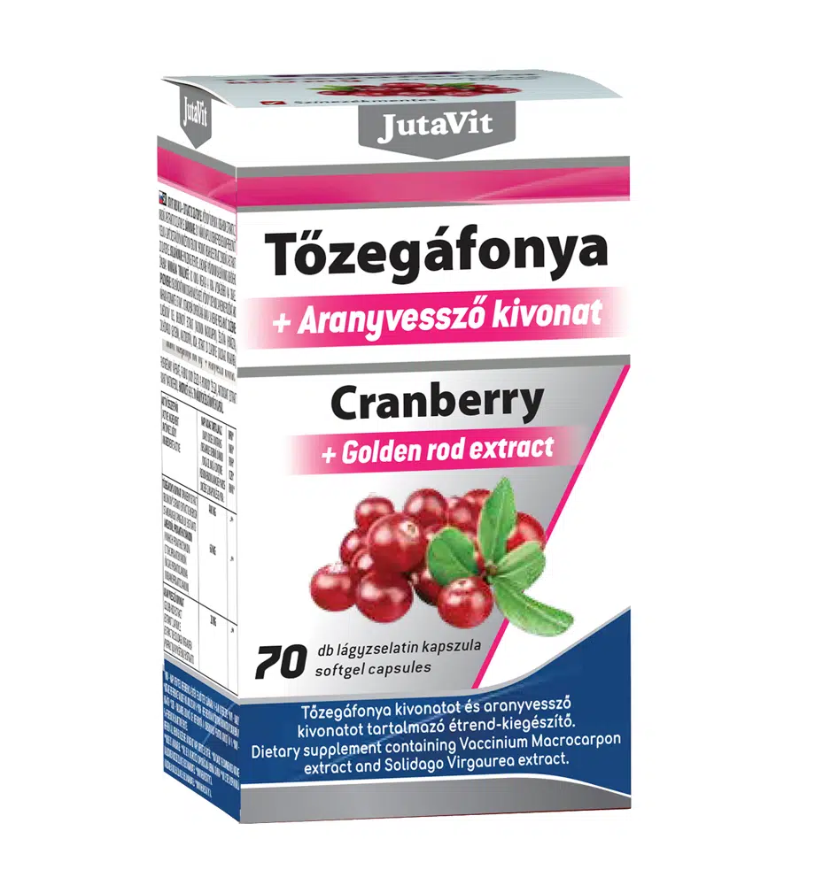 Jutavit Tőzegáfonya lágyzselatin kapszula - 70db 1 Jutavit tőzegáfonya lágyzselatin kapszula 70db