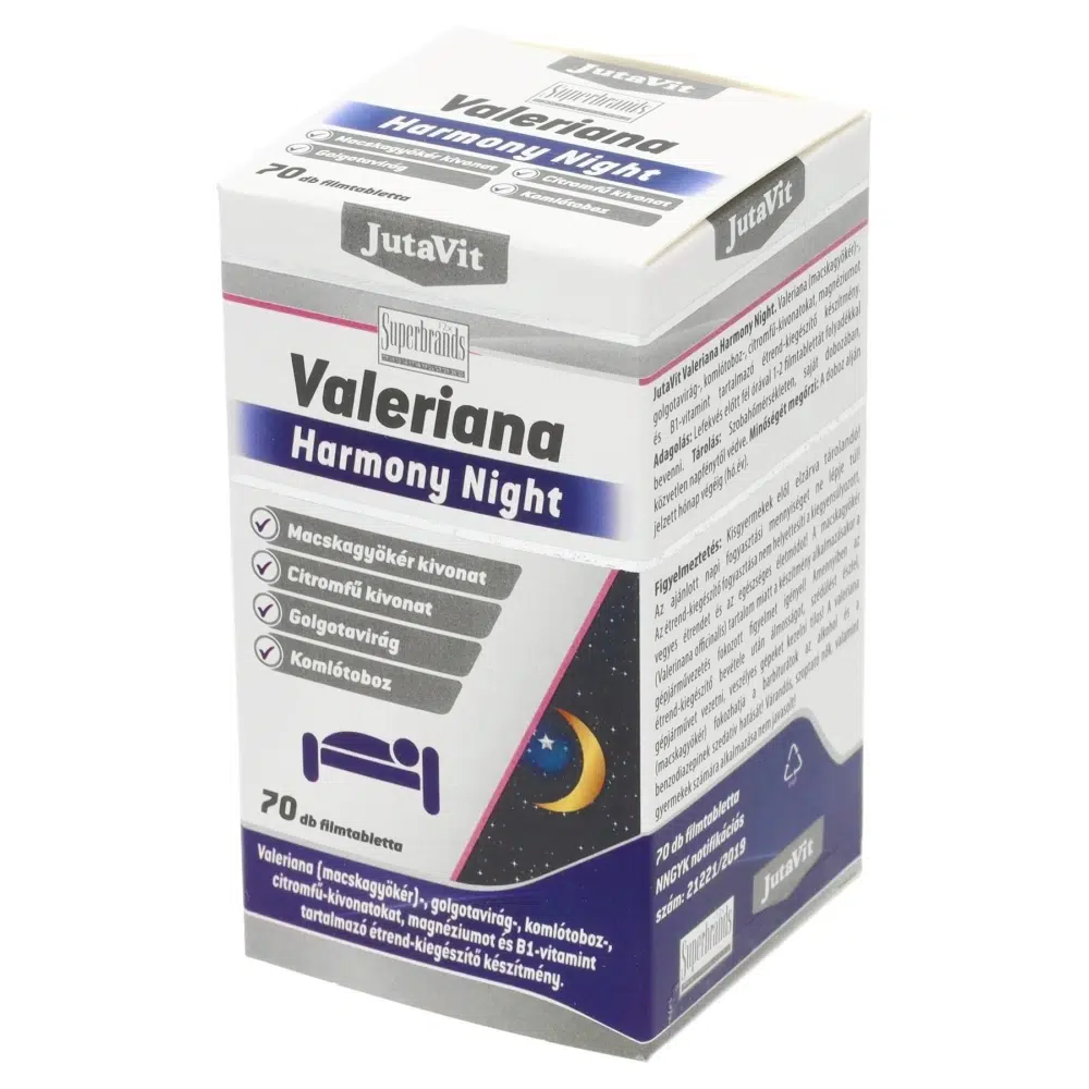 Jutavit Valeriana Harmony Night filmtabletta - 70db 1 Jutavit Valeriana Harmony Night 70db filmtabletta