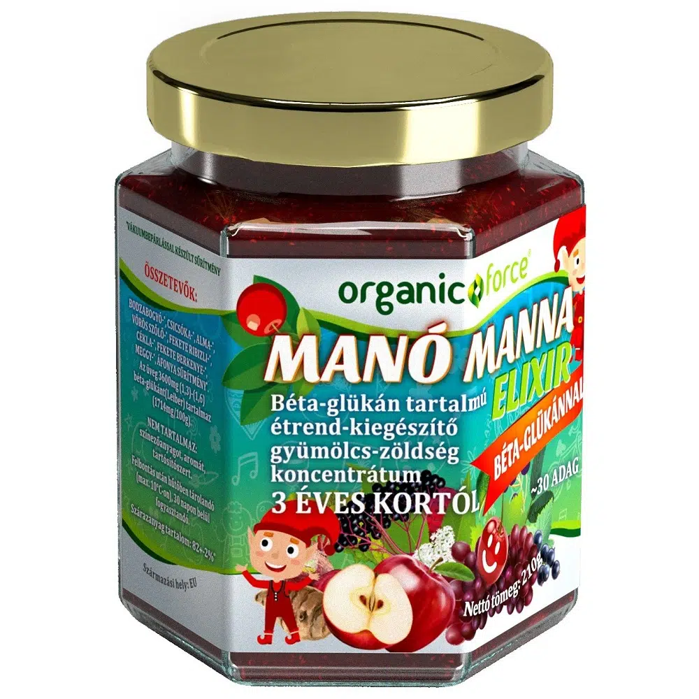 Manó Manna elixír béta-glükánnal - 210g 1 Manó manna elixír béta glükánnal 3 éves kortól 210g