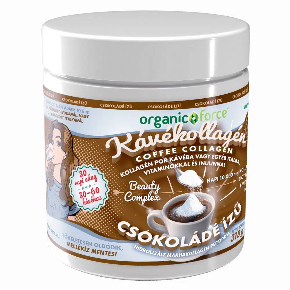 Organic Force Coffee Collagen - Kávékollagén csokoládé ízű - 318g 1 Organic Force Coffee Collagen - Kávékollagén (Csokoládés) 318g