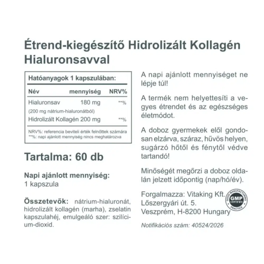 Vitaking Kollagén+Hialuronsav kapszula - 60db 2 Vitaking Kollagén+Hialuronsav kapszula - 60db - Image 2