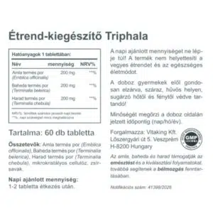 Vitaking Triphala tabletta - 60db 3 Vitaking Triphala tabletta - 60db - Image 2