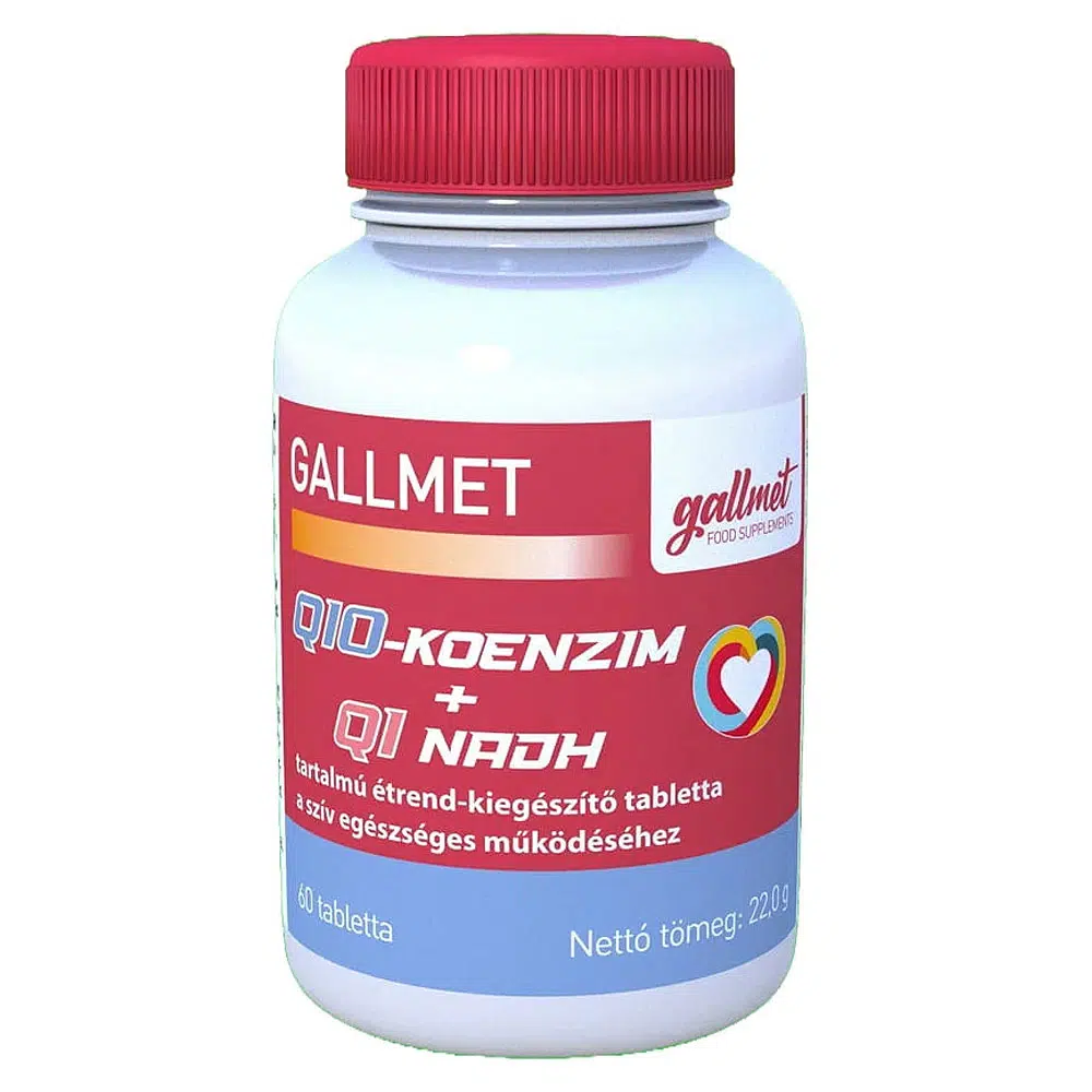Gallmet Q10 koenzim + Q1 NADH tabletta - 60db 1 Gallmet Q10 koenzim + Q1 NADH 60db
