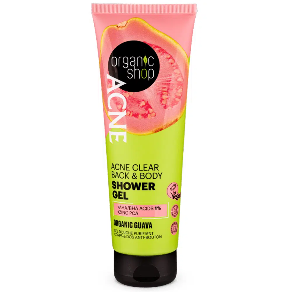 Organic Shop ACNE Tusfürdő pattanásos bőrre bio guavával - 200ml 1 Organic Shop ACNE Tusfürdő pattanásos bőrre bio guavával - 200ml