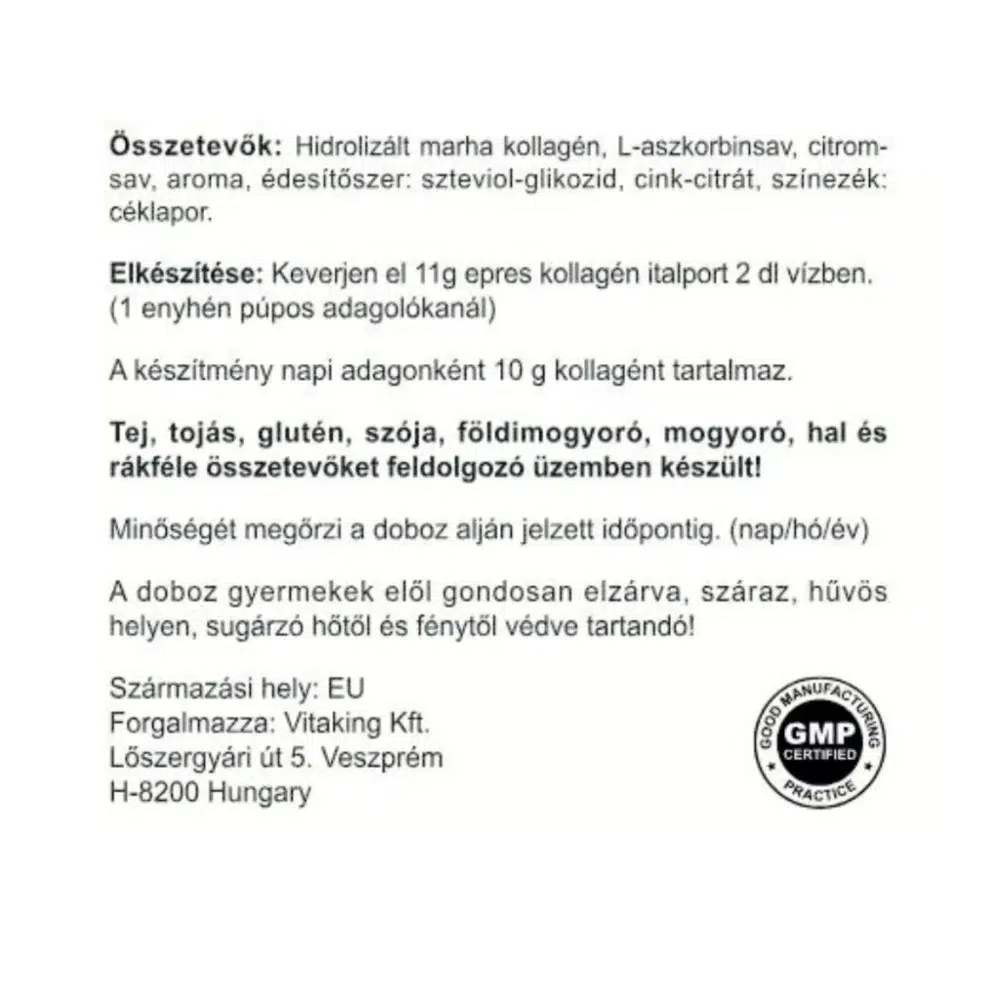 Vitaking Kollagén Eper ízű italpor dobozos - 330g 3 Vitaking Kollagén Eper ízű italpor dobozos - 330g - Image 3
