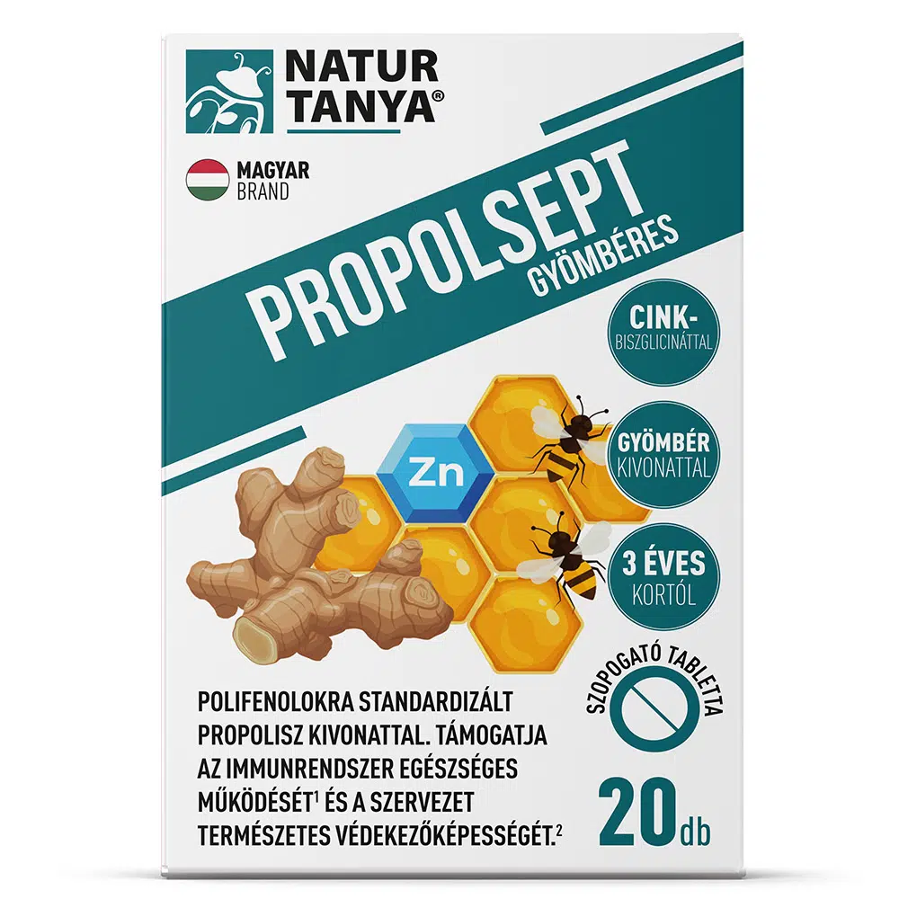 Natur Tanya Propolsept Gyömbéres - Propoliszos szopogató tabletta - 20db 1 Natur Tanya Propolsept Gyömbéres - Propoliszos szopogató tabletta - 20db