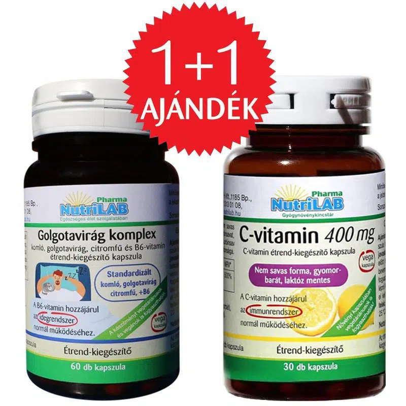 Nutrilab Golgotavirág komplex kapszula + AJÁNDÉK C-vitamin kapszula - 60db+30db 1 Nutrilab Golgotavirág komplex kapszula + AJÁNDÉK C-vitamin kapszula - 60db+30db
