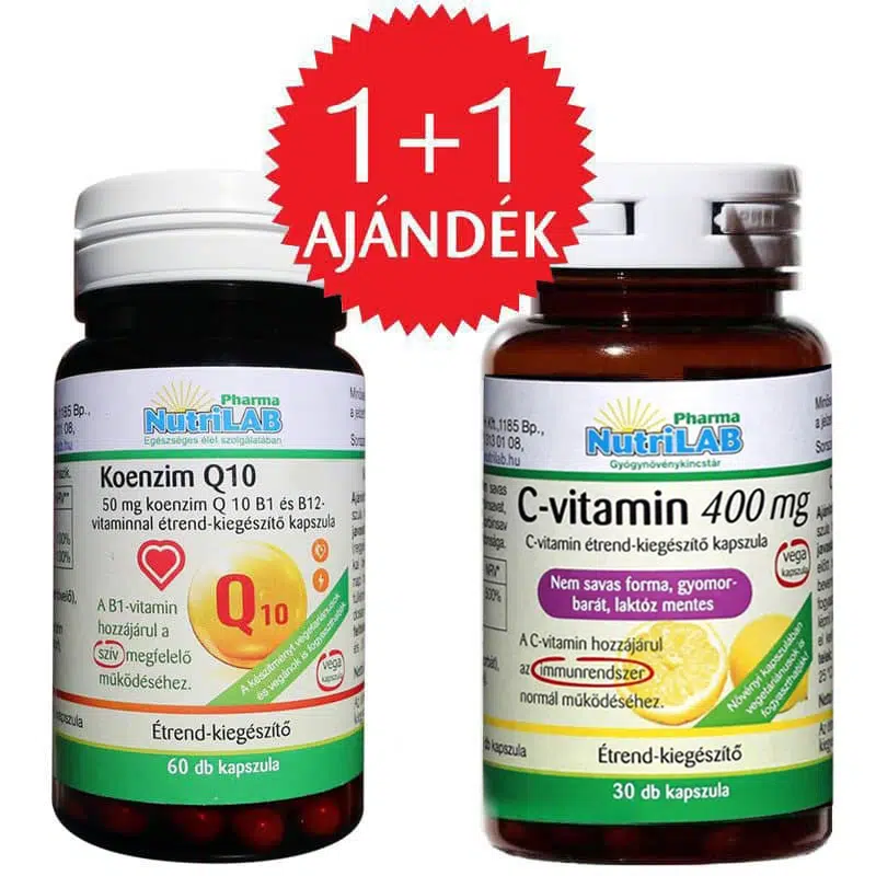 Nutrilab Koenzim Q10 50mg kapszula + AJÁNDÉK C-vitamin kapszula - 60db+30db 1 Nutrilab Koenzim Q10 50mg kapszula + AJÁNDÉK C-vitamin kapszula - 60db+30db