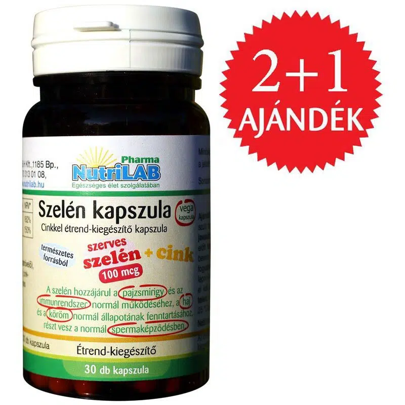 Nutrilab Szelén cinkkel kapszula 2+1 AKCIÓ - 3x30db 1 Nutrilab Szelén cinkkel kapszula 2+1 AKCIÓ - 3x30db