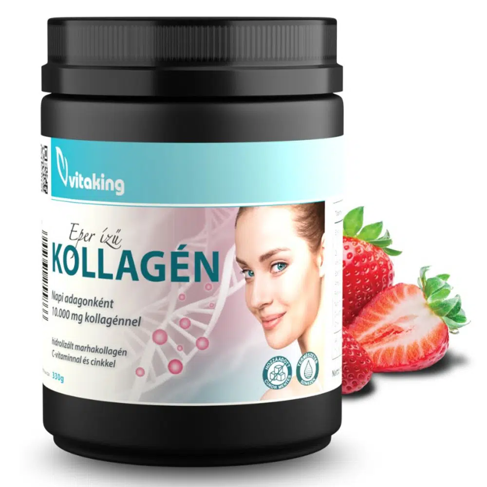 Vitaking Kollagén Eper ízű italpor dobozos - 330g 1 Vitaking Kollagén Eper ízű italpor dobozos - 330g