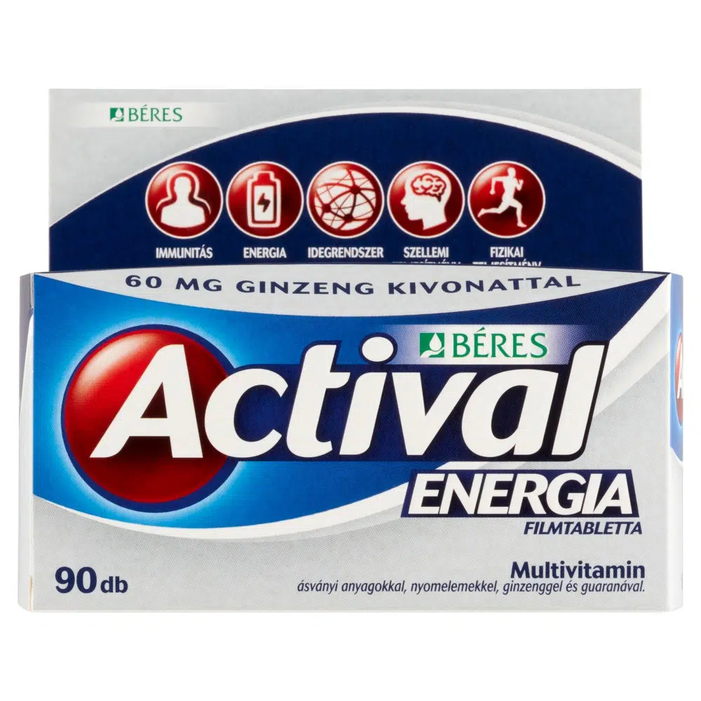 Béres Actival Energia filmtabletta - 90db 1 Béres Actival Energia filmtabletta ginzenggel és guaranával 90db