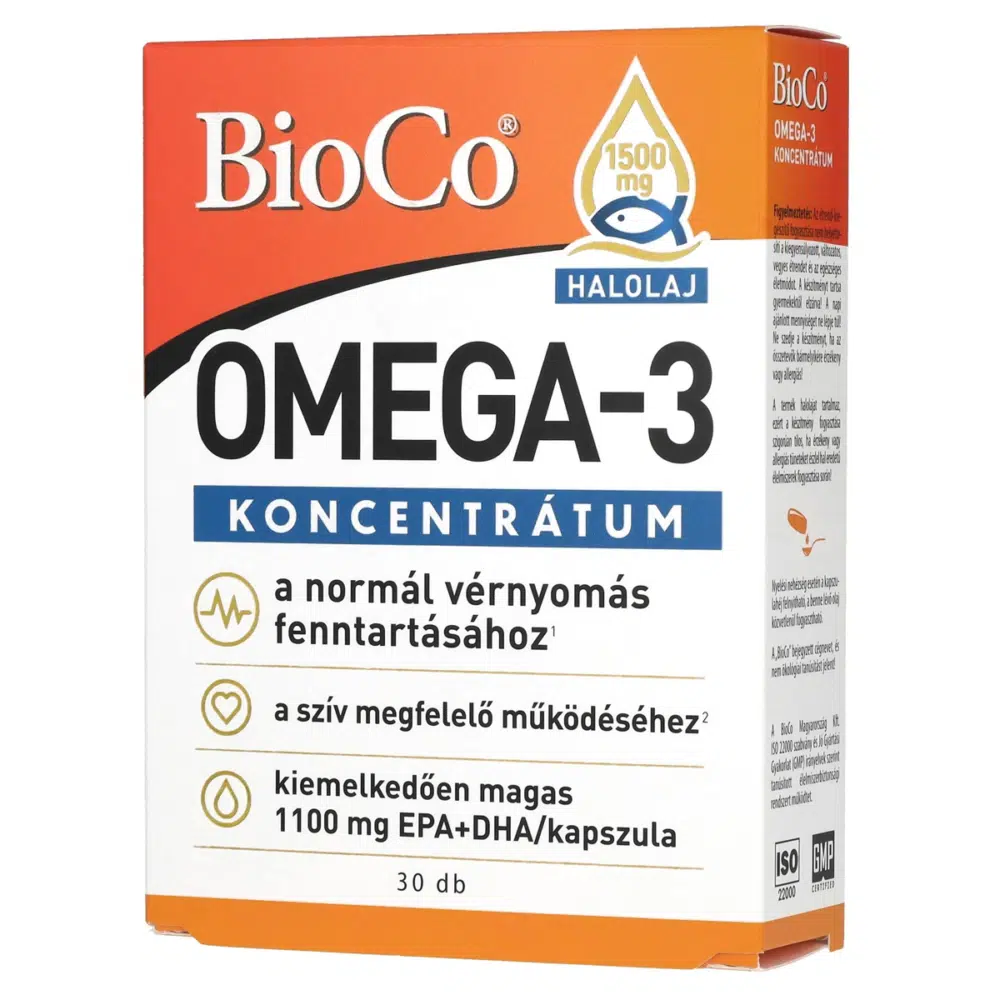 BioCo Omega-3 koncentrátum lágyzselatin kapszula - 30db 1 BioCo Omega-3 koncentrátum lágyzselain kapszula - 30db