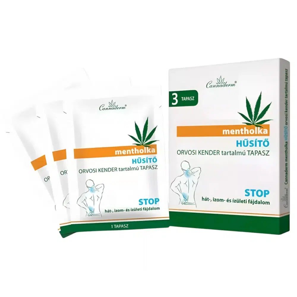 Cannaderm Mentholka Orvosi kender tartalmú tapasz - 3db 1 Cannaderm Mentholka tapasz