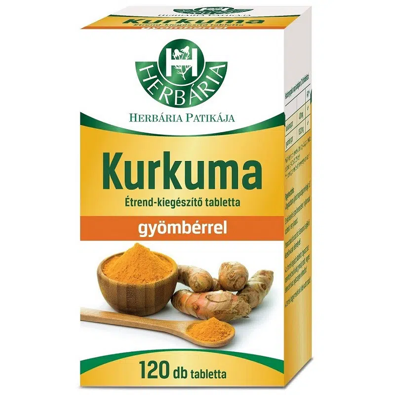 Herbária kurkuma tabletta - 120db 1 Herbária kurkuma-gyömbér tabletta 120db