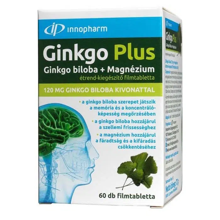 InnoPharm Ginkgo Plus 120mg filmtabletta - 60db 1 InnoPharm Ginkgo Plus 120mg filmtabletta 60db (Vitaplus)