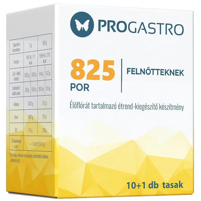 Progastro 825 Élőflórát tartalmazó étrend-kiegészítő por - 10+1 tasak 1 Progastro 825 por 10+1 tasak