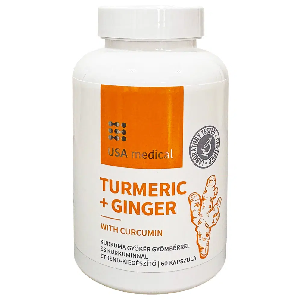 USA Medical Kurkuma + Gyömbér kapszula - 60db 1 USA Medical TURMERIC+GINGER 60db