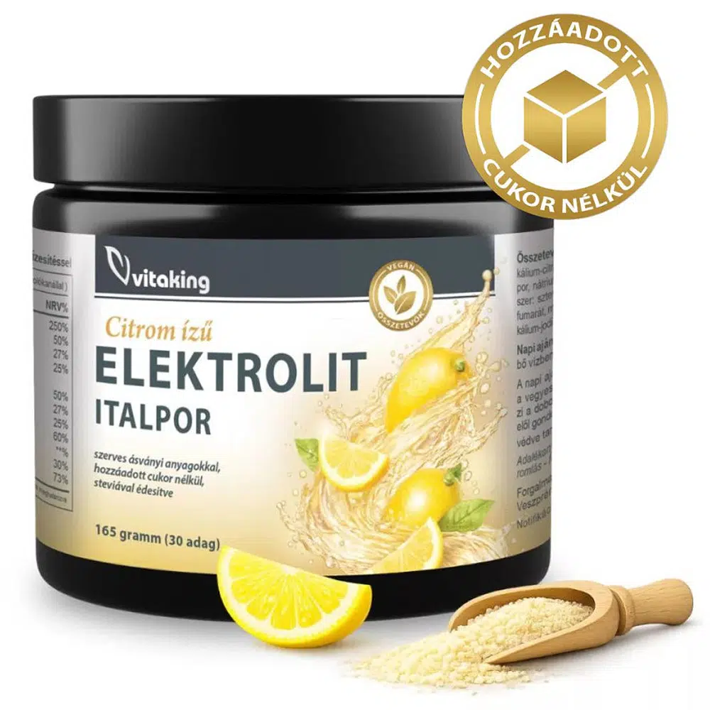 Vitaking Elektrolit citrom ízű italpor - 165g 1 Vitaking Elektrolit citrom ízű italpor - 165g