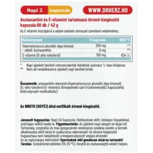 Dr. Herz Astaxanthin + E-vitamin kapszula - 60db 3 Dr. Herz Astaxanthin + E-vitamin kapszula - 60db - Image 2