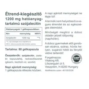 Vitaking Szója Lecitin lágyzselatin kapszula - 80db 3 Vitaking Szója Lecitin lágyzselatin kapszula - 80db - Image 2