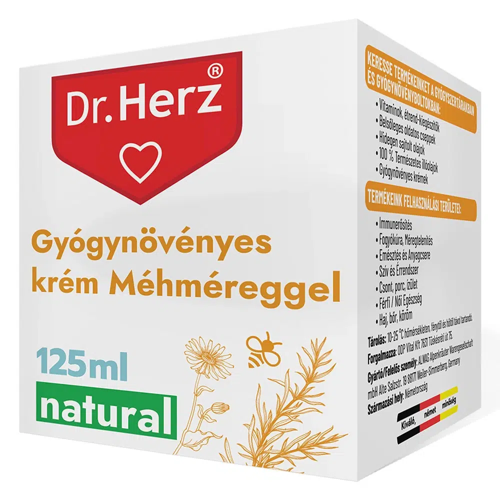 Dr. Herz Gyógynövényes krém méhméreggel - 125ml 1 Dr. Herz Gyógynövényes krém méhméreggel - 125ml
