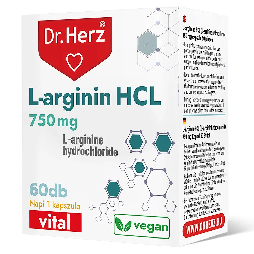 Dr. Herz L-arginin HCL 750mg kapszula - 60 db 1 Dr. Herz L-arginin HCL 750mg kapszula - 60 db