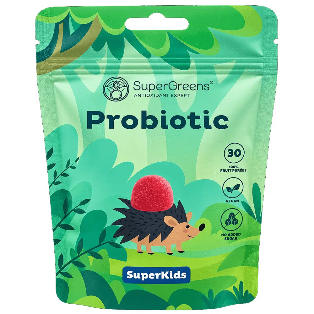 SuperGreens SuperKids Probiotikus formázott gyümölcspüré falatkák gyerekeknek - 30db 1 SuperGreens SuperKids Probiotikus formázott gyümölcspüré falatkák gyerekeknek - 30db