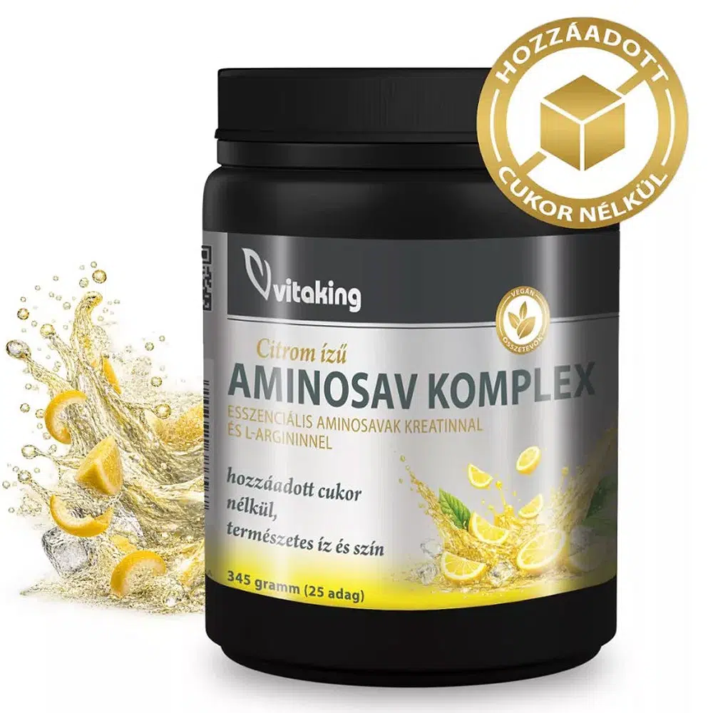 Vitaking Aminosav Komplex citrom ízű italpor - 345g 1 Vitaking Aminosav Komplex citrom ízű italpor - 345g