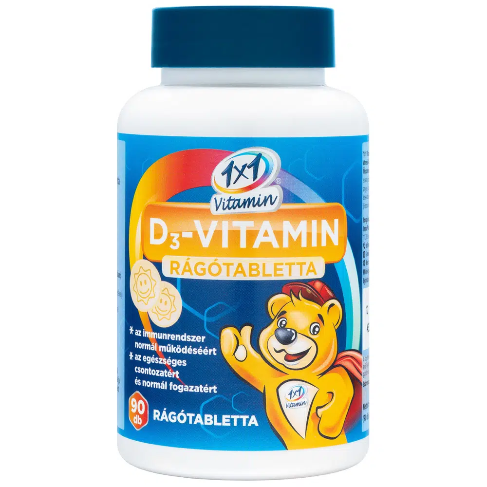 1x1 Vitamin D3-vitamin 400 NE rágótabletta napocska - 90db 1 1x1 Vitamin D3-vitamin 400 NE rágótabletta napocska - 90db