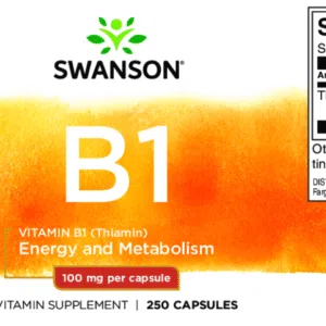 Swanson B1-vitamin (Tiamin) kapszula - 250db 3 Swanson B1-vitamin (Tiamin) kapszula - 250db - Image 2