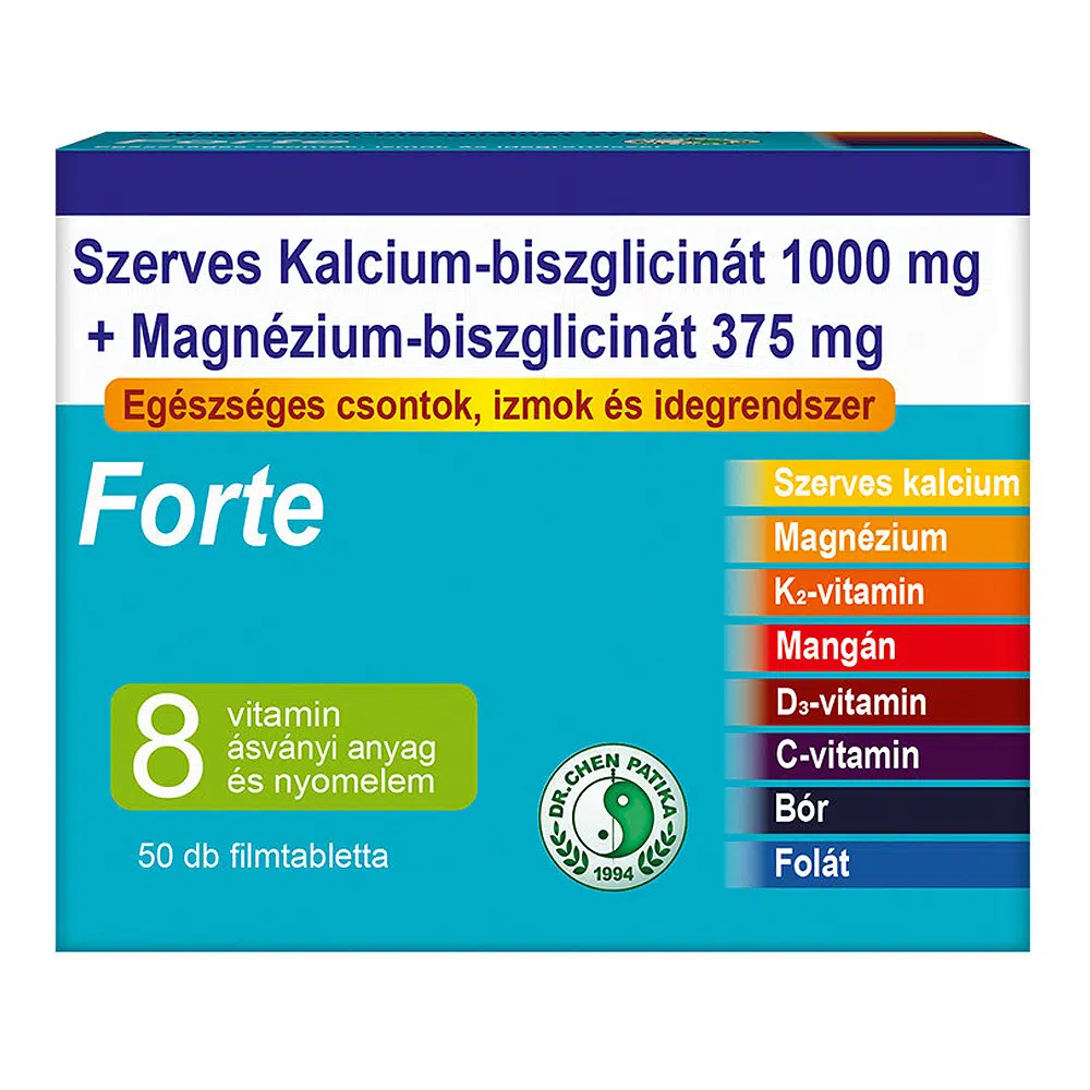Dr. Chen Szerves Kalcium 1000mg + Magnézium-Biszglicinát 375mg - 50db 1 Dr. Chen Szerves Kalcium 1000mg + Magnézium-Biszglicinát 375mg - 50db