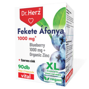 Dr. Herz XL Fekete Áfonya 1000 mg + Szerves Cink kapszula - 90db