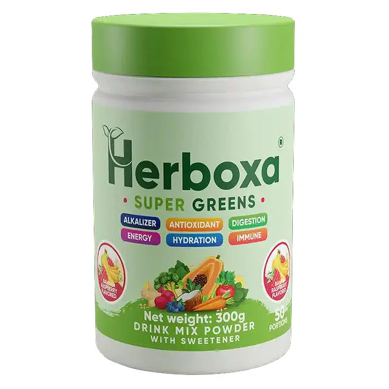 Herboxa Super Green Banán Málna - 300g 1 Herboxa Super Green Banán Málna - 300g