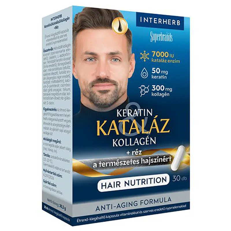 Interherb Keratin & Kataláz & Kollagén Hair Nutrition kapszula - 30db 1 Interherb Keratin & Kataláz & Kollagén Hair Nutrition kapszula - 30db